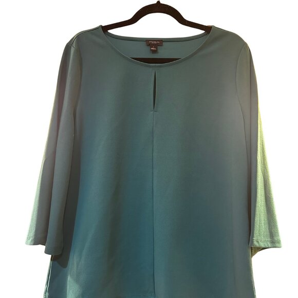 Ann Taylor Factory Emerald Green Keyhole Blouse | L - Picture 1 of 3